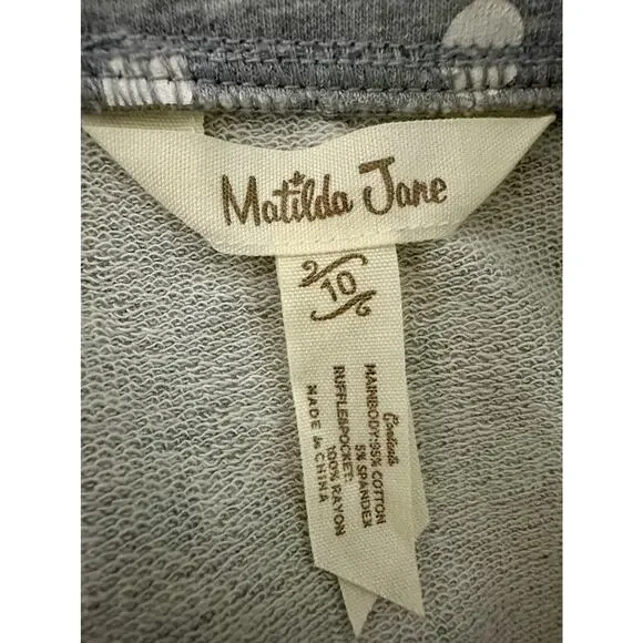 NEW Matilda Jane The Adventure Begins Lead The Way Gray Dot Pink Knit Jacket 10